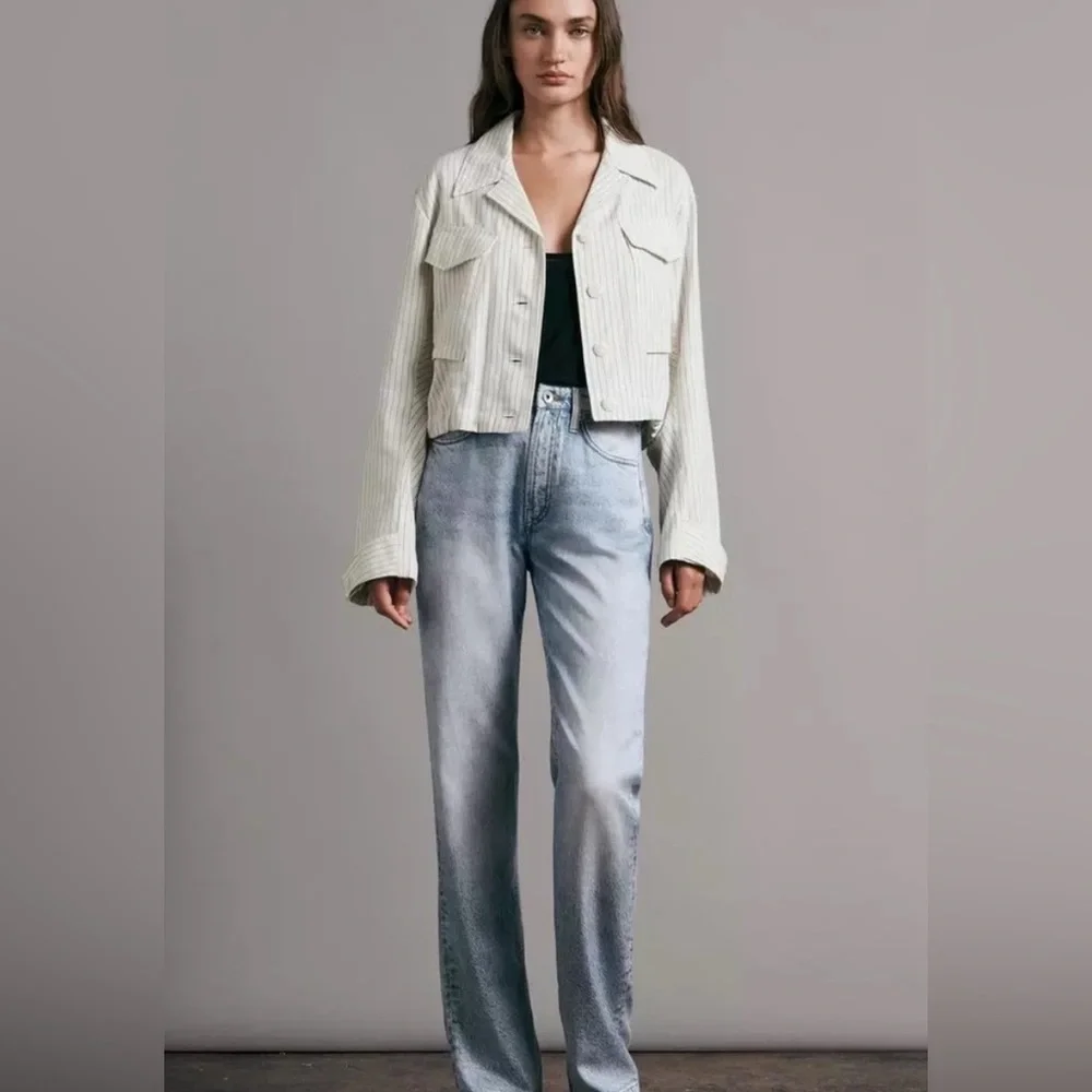 rag & bone Alex Liquid Miramar High-Waist Straight Leg Jeans
